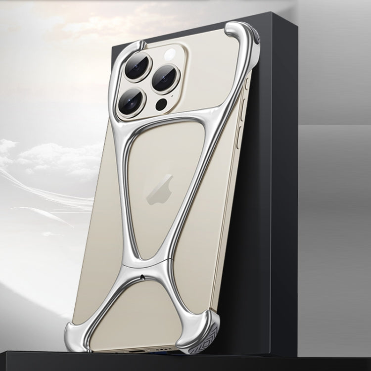 For iPhone 14 Pro Max Hercules Zinc Alloy Borderless Metal Phone Case