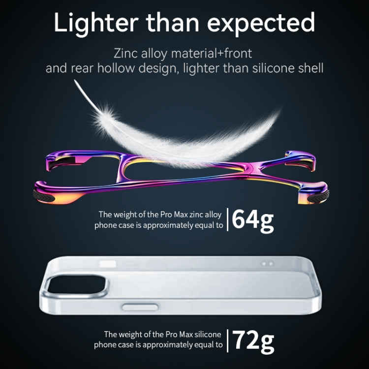 For iPhone 14 Pro Max Hercules Zinc Alloy Borderless Metal Phone Case