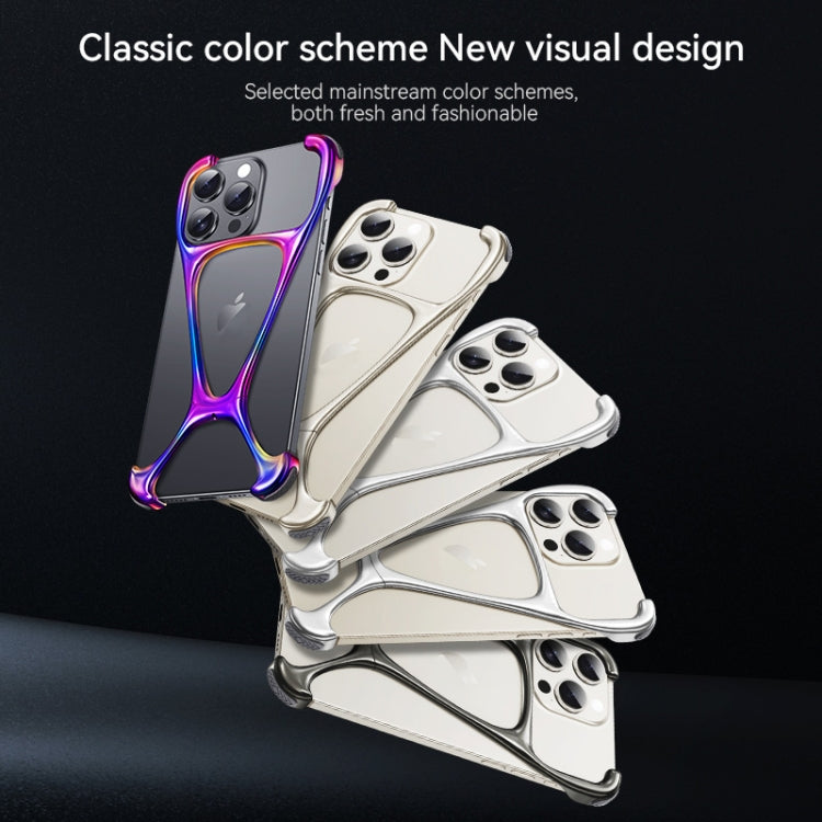For iPhone 14 Pro Max Hercules Zinc Alloy Borderless Metal Phone Case