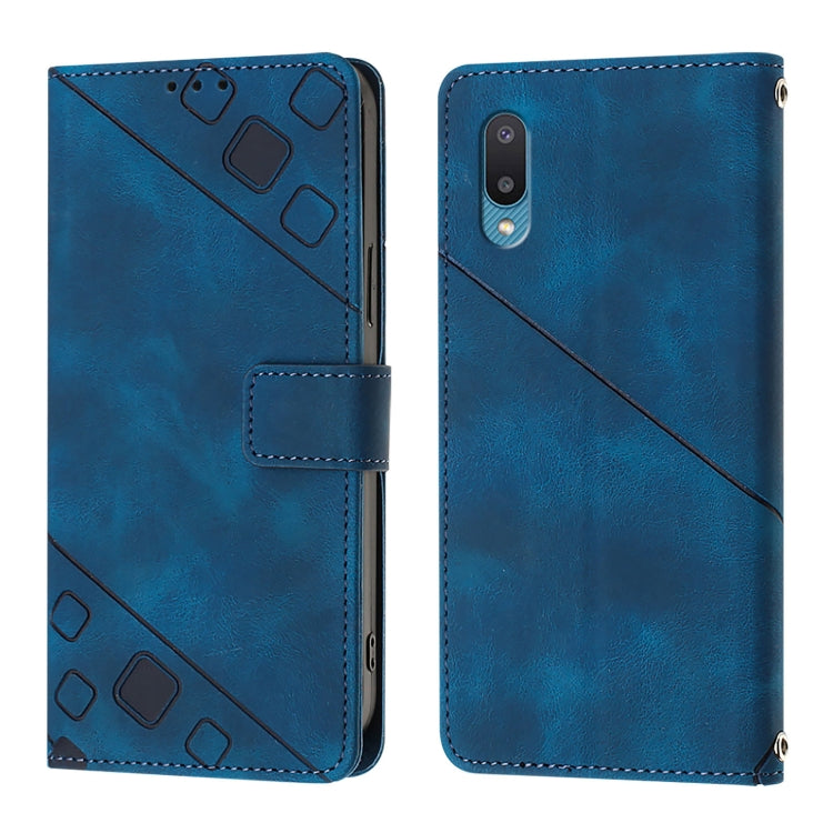 For Samsung Galaxy A02 / M02 Skin Feel Embossed Leather Phone Case