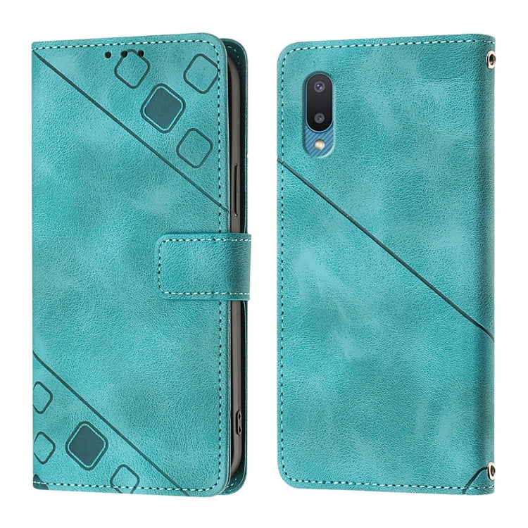 For Samsung Galaxy A02 / M02 Skin Feel Embossed Leather Phone Case