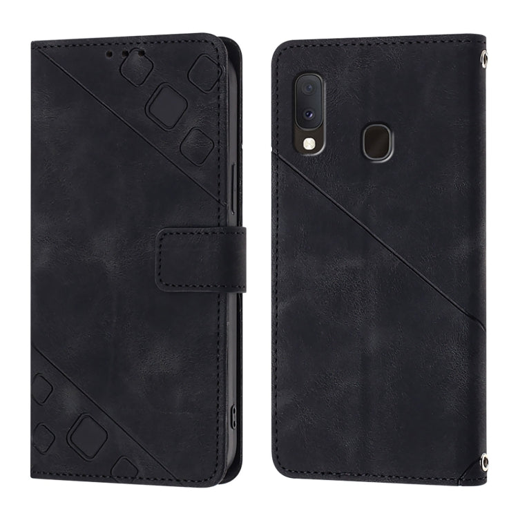 For Samsung Galaxy A10e / A20e Skin Feel Embossed Leather Phone Case
