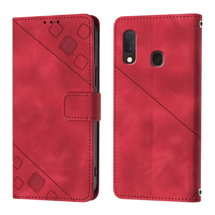 For Samsung Galaxy A10e / A20e Skin Feel Embossed Leather Phone Case