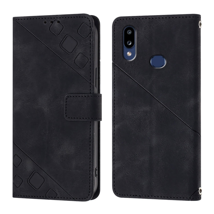 For Samsung Galaxy A10s / M01s Skin Feel Embossed Leather Phone Case