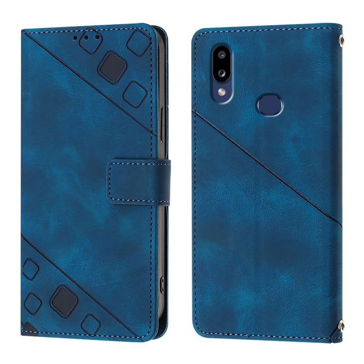 For Samsung Galaxy A10s / M01s Skin Feel Embossed Leather Phone Case