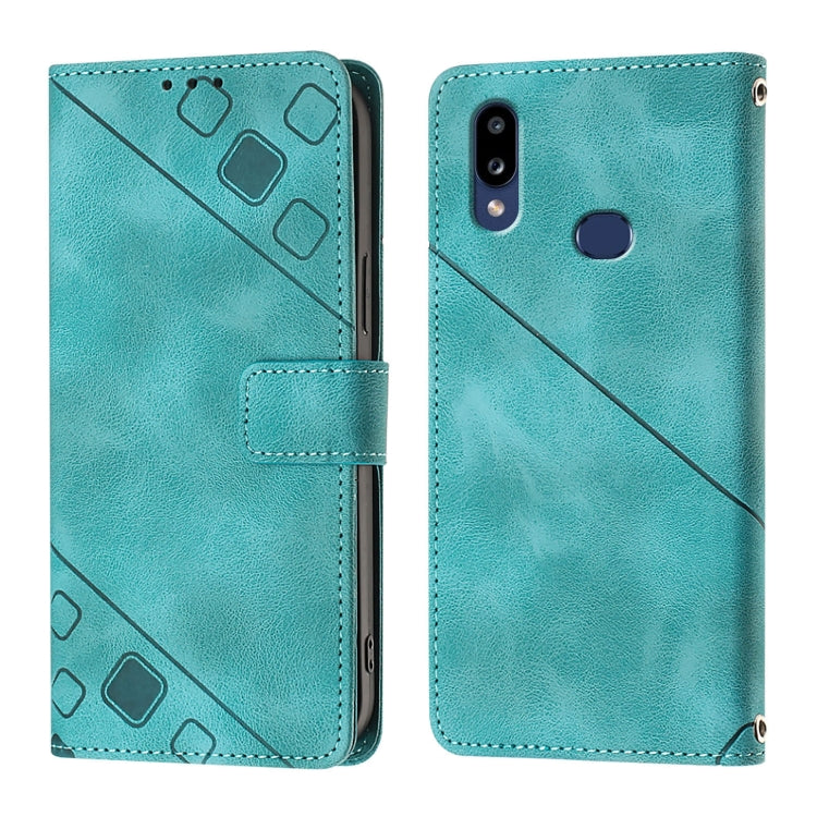 For Samsung Galaxy A10s / M01s Skin Feel Embossed Leather Phone Case