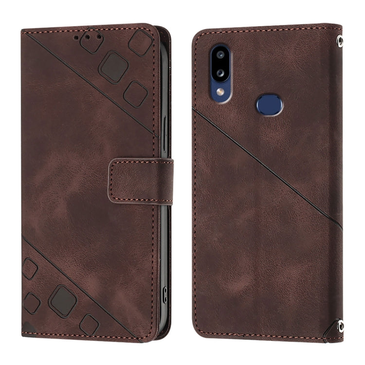 For Samsung Galaxy A10s / M01s Skin Feel Embossed Leather Phone Case