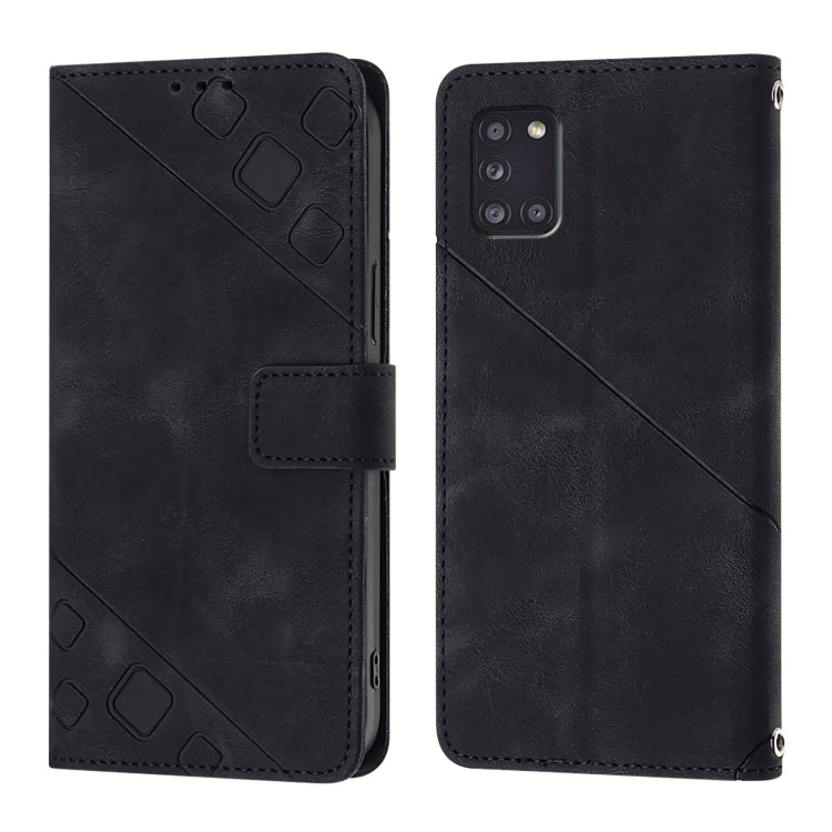 For Samsung Galaxy A31 Skin Feel Embossed Leather Phone Case