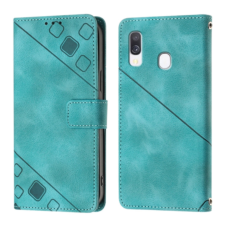 For Samsung Galaxy A40 Skin Feel Embossed Leather Phone Case