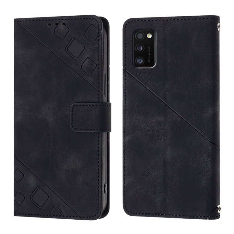 For Samsung Galaxy A41 Skin Feel Embossed Leather Phone Case