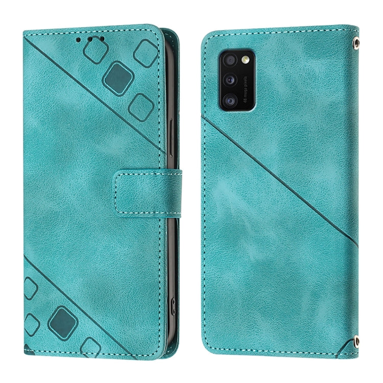 For Samsung Galaxy A41 Skin Feel Embossed Leather Phone Case