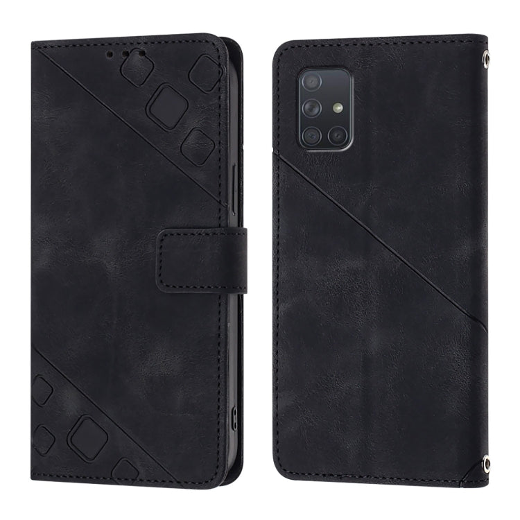 For Samsung Galaxy A71 4G Skin Feel Embossed Leather Phone Case