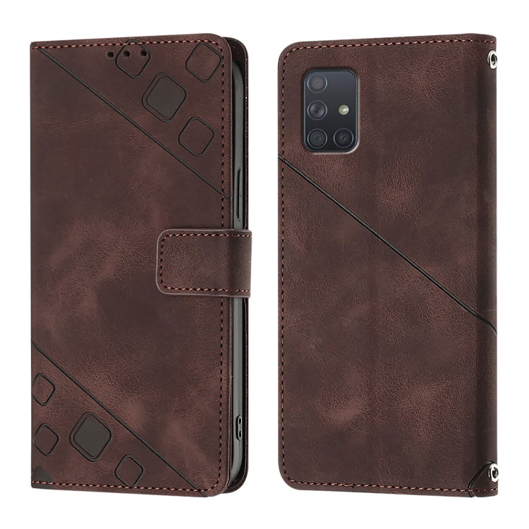 For Samsung Galaxy A71 4G Skin Feel Embossed Leather Phone Case