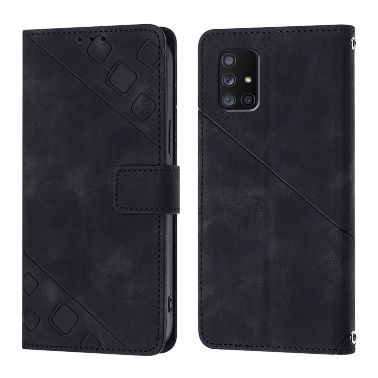 For Samsung Galaxy A71 5G Skin Feel Embossed Leather Phone Case