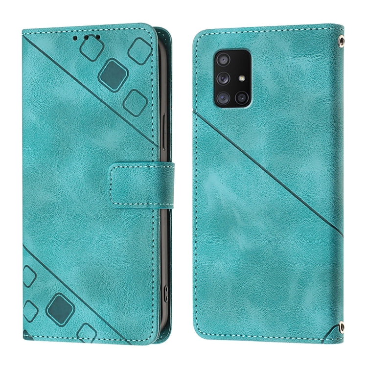 For Samsung Galaxy A71 5G Skin Feel Embossed Leather Phone Case