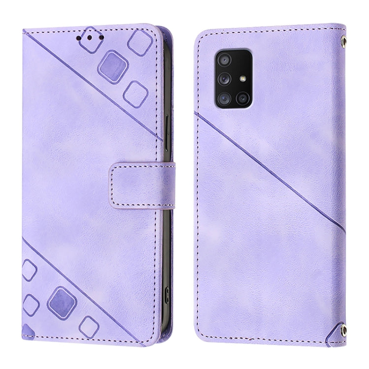 For Samsung Galaxy A71 5G Skin Feel Embossed Leather Phone Case