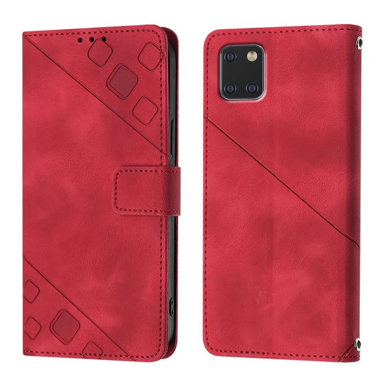 For Samsung Galaxy A81 / Note10 Lite Skin Feel Embossed Leather Phone Case