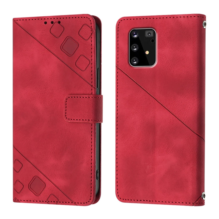 For Samsung Galaxy A91 / M80s / S10 Lite Skin Feel Embossed Leather Phone Case