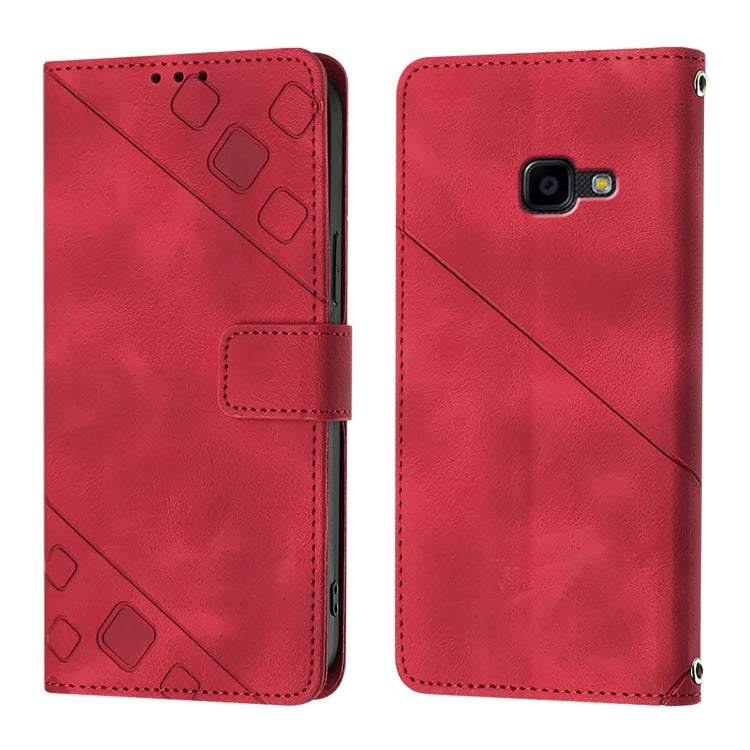 For Samsung Galaxy Xcover 4s Skin Feel Embossed Leather Phone Case