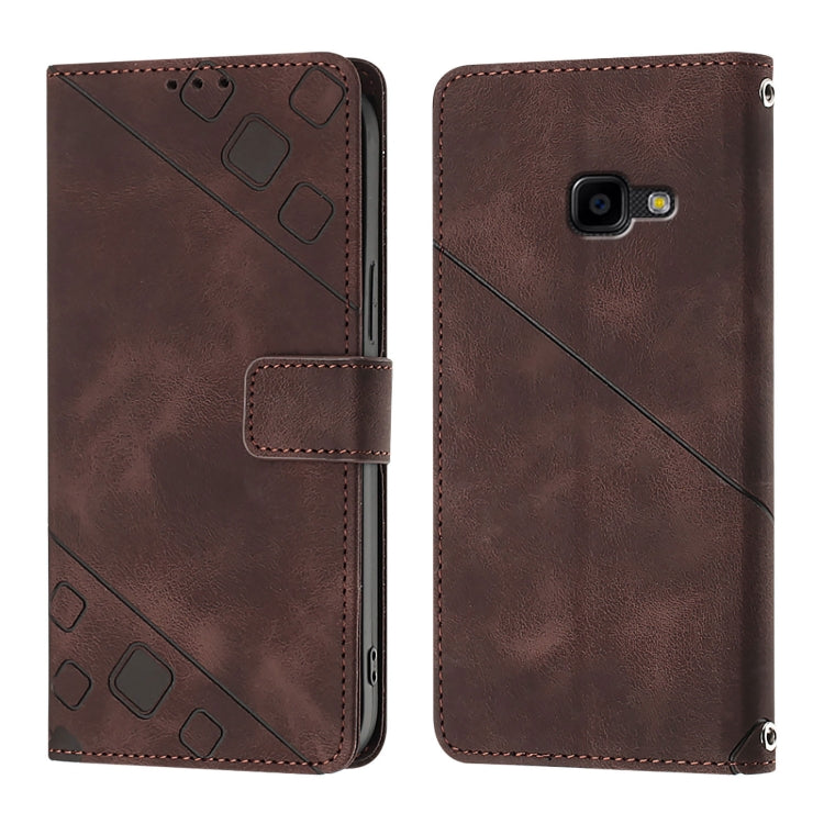 For Samsung Galaxy Xcover 4s Skin Feel Embossed Leather Phone Case
