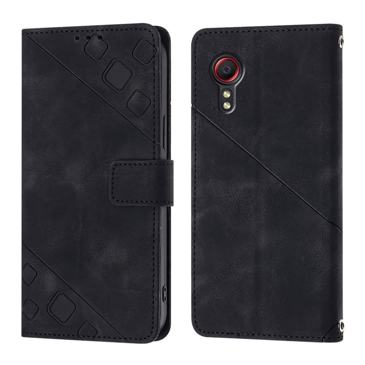 For Samsung Galaxy Xcover 5 Skin Feel Embossed Leather Phone Case