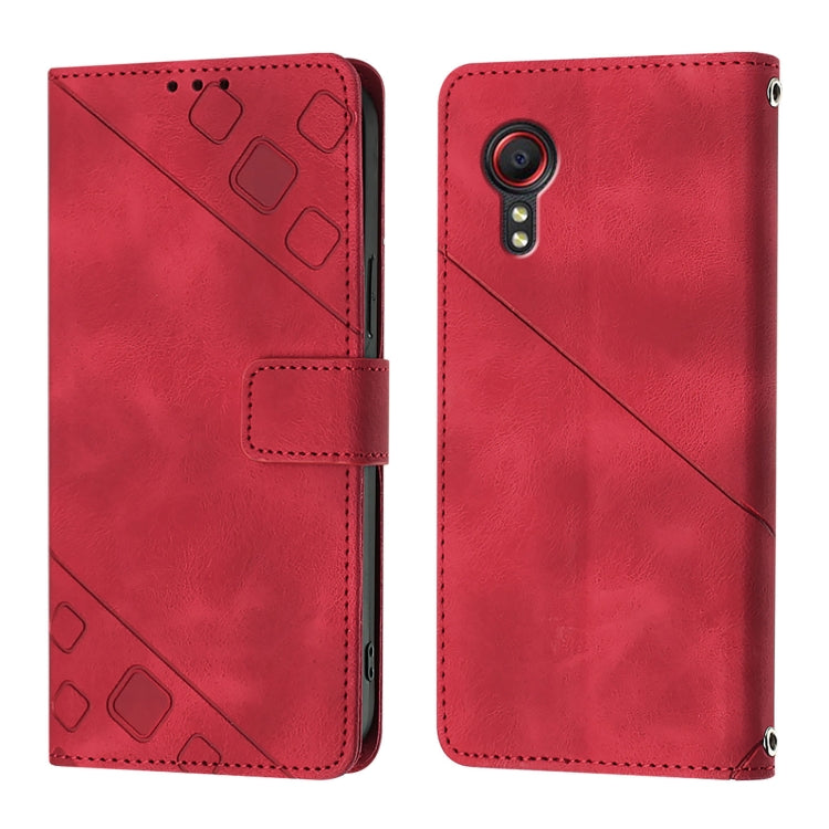 For Samsung Galaxy Xcover 5 Skin Feel Embossed Leather Phone Case