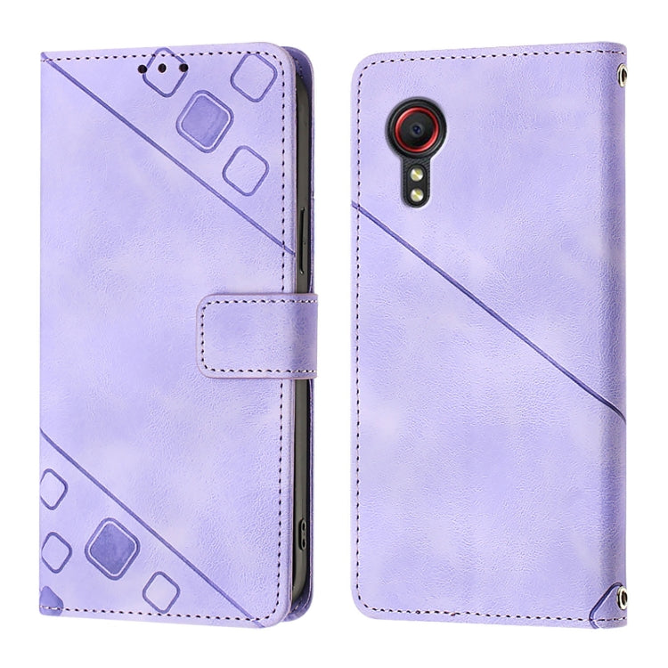 For Samsung Galaxy Xcover 5 Skin Feel Embossed Leather Phone Case