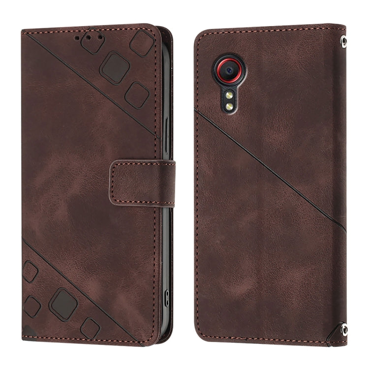 For Samsung Galaxy Xcover 5 Skin Feel Embossed Leather Phone Case