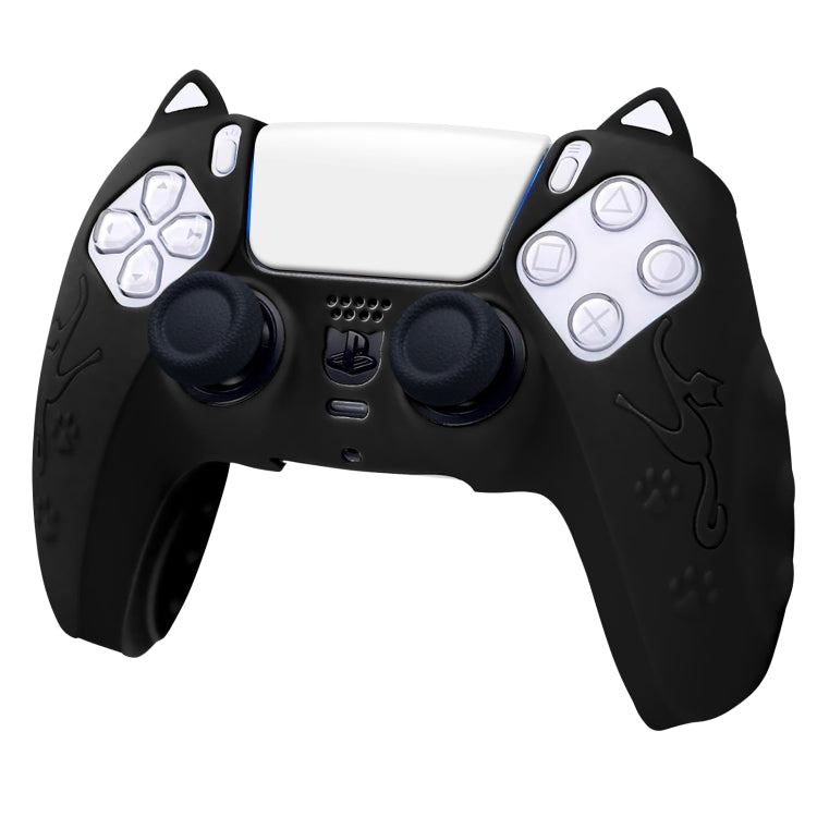 For Sony PS5 Cat Ear Shape Gamepad Silicone Protective Case