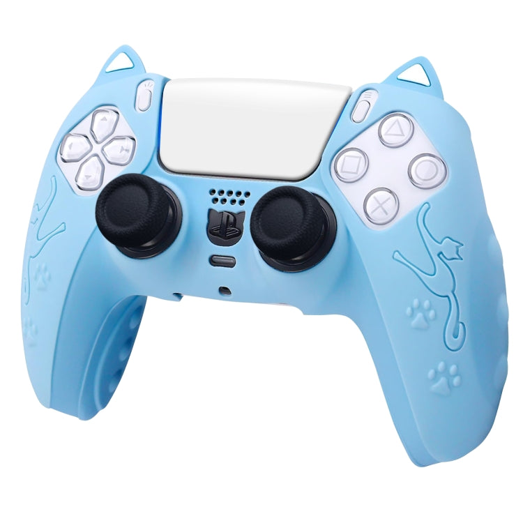 For Sony PS5 Cat Ear Shape Gamepad Silicone Protective Case