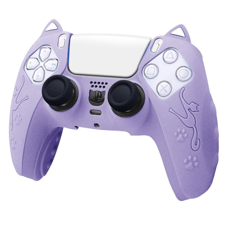 For Sony PS5 Cat Ear Shape Gamepad Silicone Protective Case