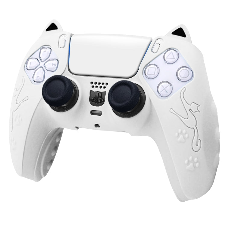 For Sony PS5 Cat Ear Shape Gamepad Silicone Protective Case