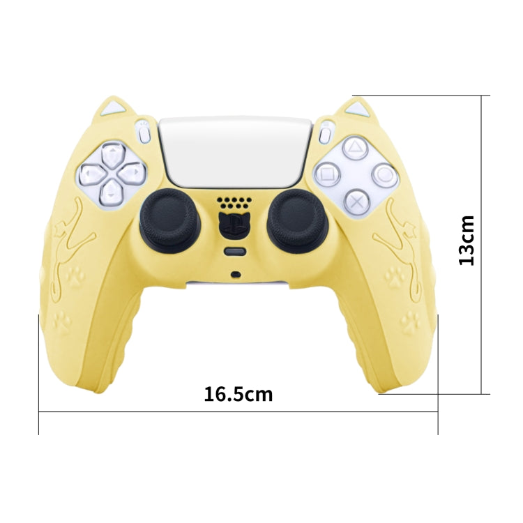 For Sony PS5 Cat Ear Shape Gamepad Silicone Protective Case