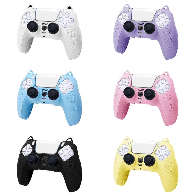 For Sony PS5 Cat Ear Shape Gamepad Silicone Protective Case