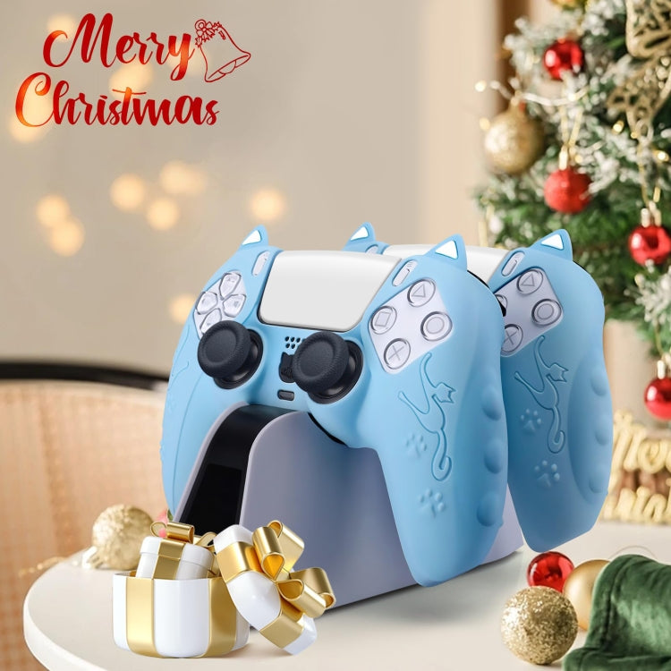 For Sony PS5 Cat Ear Shape Gamepad Silicone Protective Case