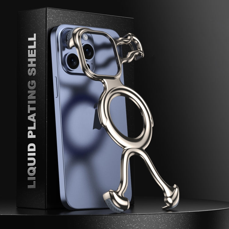 For iPhone 14 Pro Liquid Plating PC Hollow MagSafe Phone Case