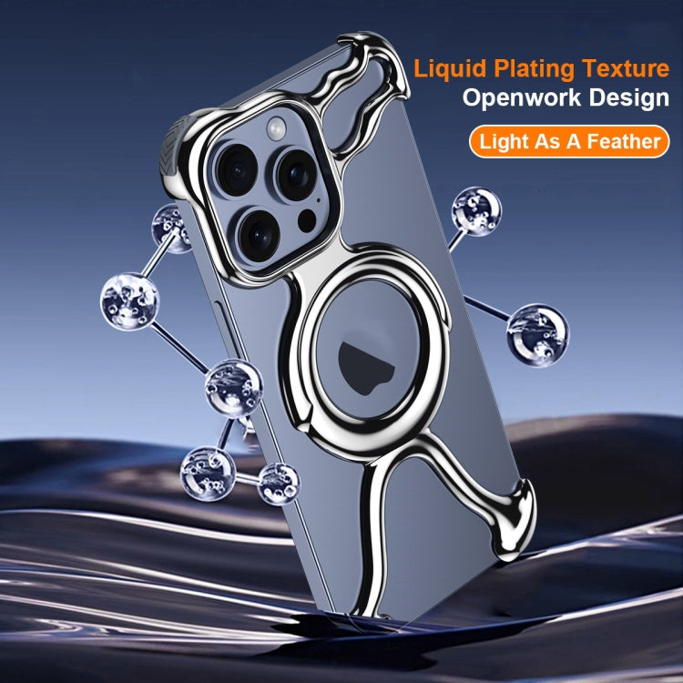 For iPhone 14 Pro Liquid Plating PC Hollow MagSafe Phone Case
