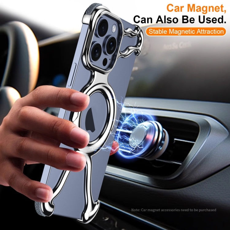 For iPhone 14 Pro Liquid Plating PC Hollow MagSafe Phone Case