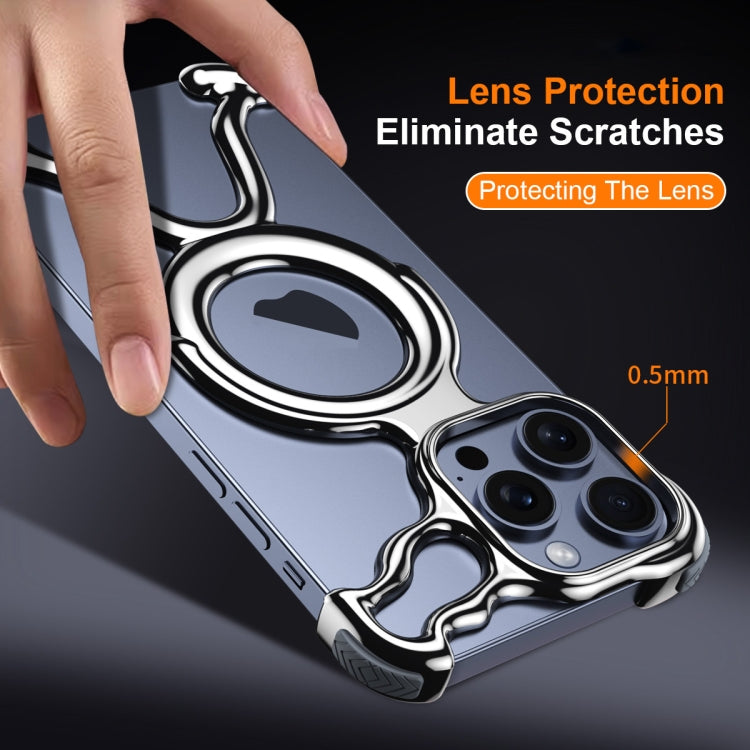 For iPhone 14 Pro Liquid Plating PC Hollow MagSafe Phone Case