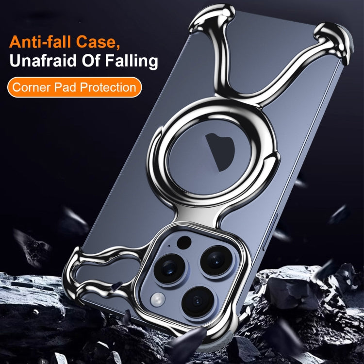 For iPhone 14 Pro Liquid Plating PC Hollow MagSafe Phone Case
