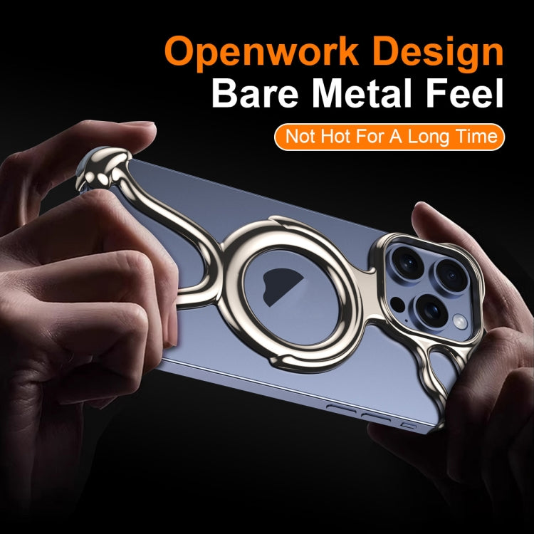 For iPhone 14 Pro Liquid Plating PC Hollow MagSafe Phone Case