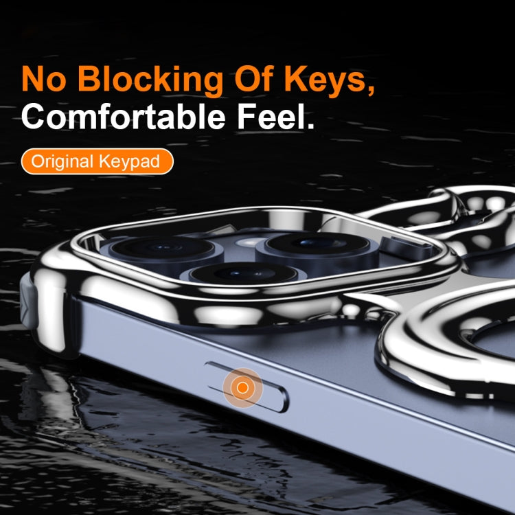 For iPhone 14 Pro Liquid Plating PC Hollow MagSafe Phone Case