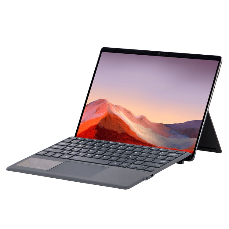For Microsoft Surface Pro 11 / Pro 10 2089A Wireless Bluetooth Keyboard Leather Case with Touchpad - Grey