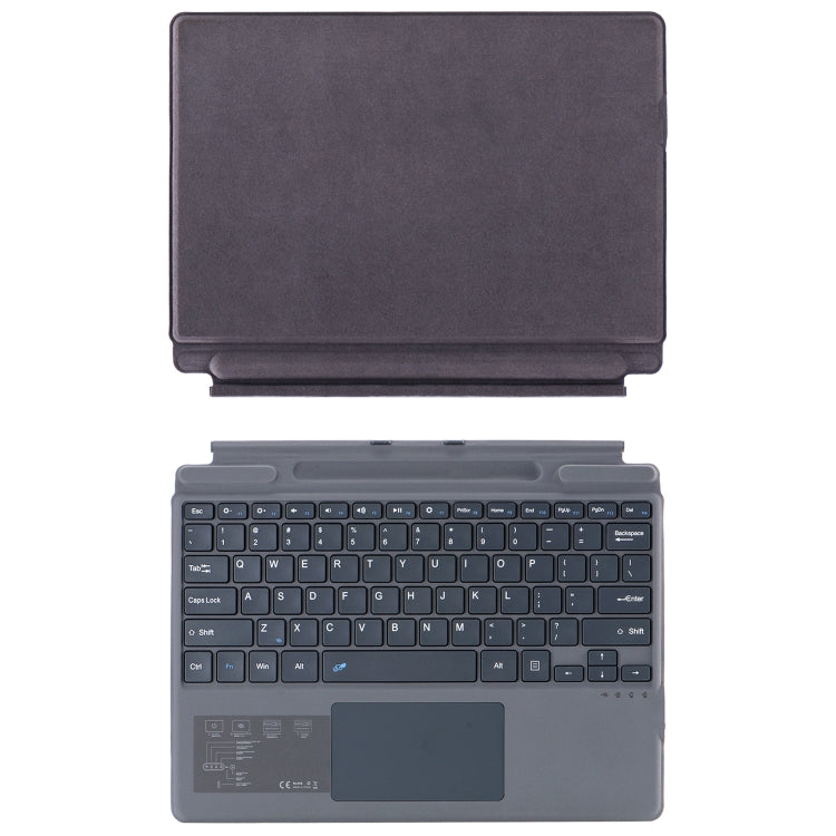 For Microsoft Surface Pro 11 / Pro 10 2089A Wireless Bluetooth Keyboard Leather Case with Touchpad - Grey
