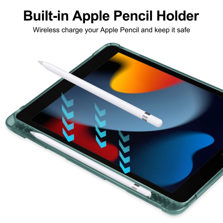 For iPad 10.2 2021 / 2020 / 2019 Tri-fold Holder TPU Cover Frosted Leather Smart Tablet Case withh Pen Slot