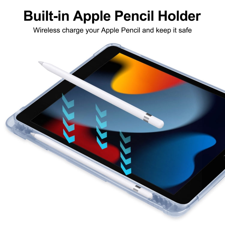 For iPad 10.2 2021 / 2020 / 2019 Tri-fold Holder TPU Cover Frosted Leather Smart Tablet Case withh Pen Slot