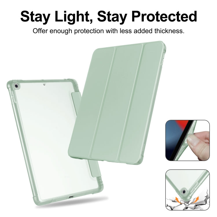 For iPad 10.2 2021 / 2020 / 2019 Tri-fold Holder TPU Cover Frosted Leather Smart Tablet Case withh Pen Slot