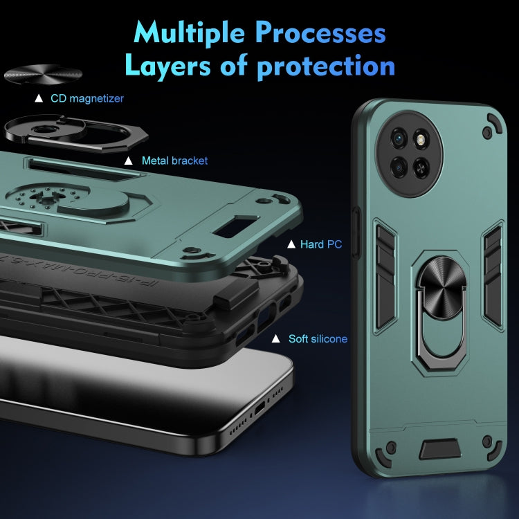 For itel S23 Shockproof Metal Ring Holder Phone Case