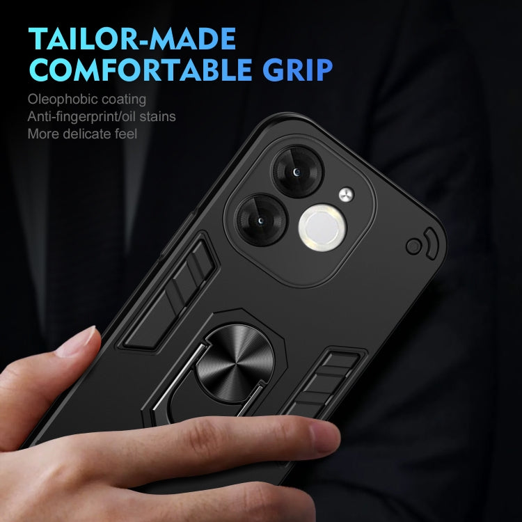 For itel A80 Shockproof Metal Ring Holder Phone Case