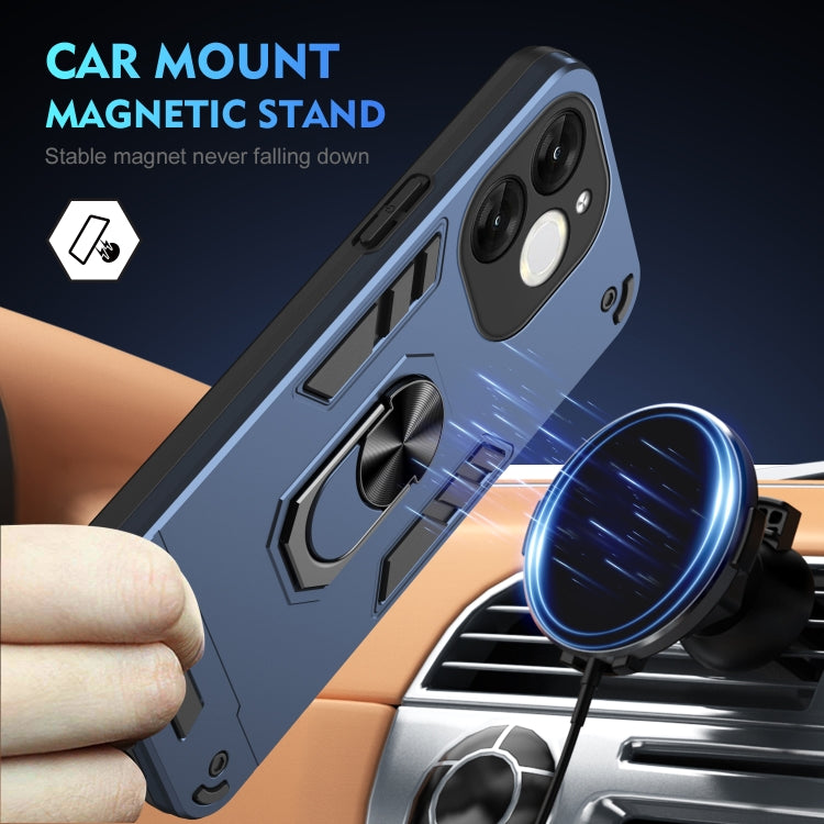 For itel A80 Shockproof Metal Ring Holder Phone Case